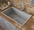Tirana Pro Model: RVH8008 Ruvati 28-inch Drop-in Topmount 16 Gauge Stainless Steel Rounded Corners Kitchen Sink Single Bowl – RVH8008