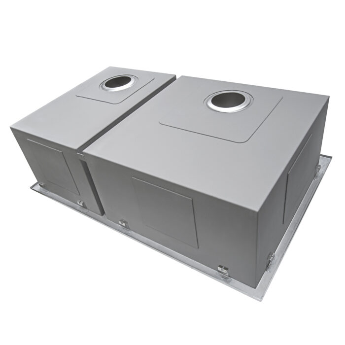 Tirana Model: RVH8050 Ruvati 33 x 22 inch Drop-in 60/40 Double Bowl 16 Gauge Zero Radius Topmount Stainless Steel Kitchen Sink – RVH8050