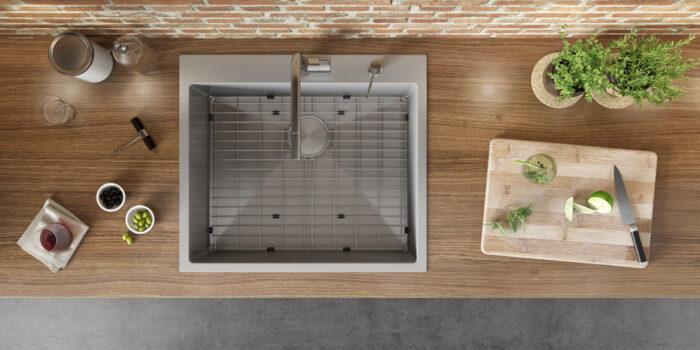 Tirana Pro Model: RVH8071 Ruvati 21 inch Drop-in Topmount Rounded 16 Gauge Stainless Steel Kitchen Sink Single Bowl – RVH8071