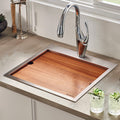 Vino Ruvati 21" x 20" RV Workstation Drop-in Topmount Bar Prep Kitchen Sink 16 Gauge Stainless Steel – Model # RVH8221