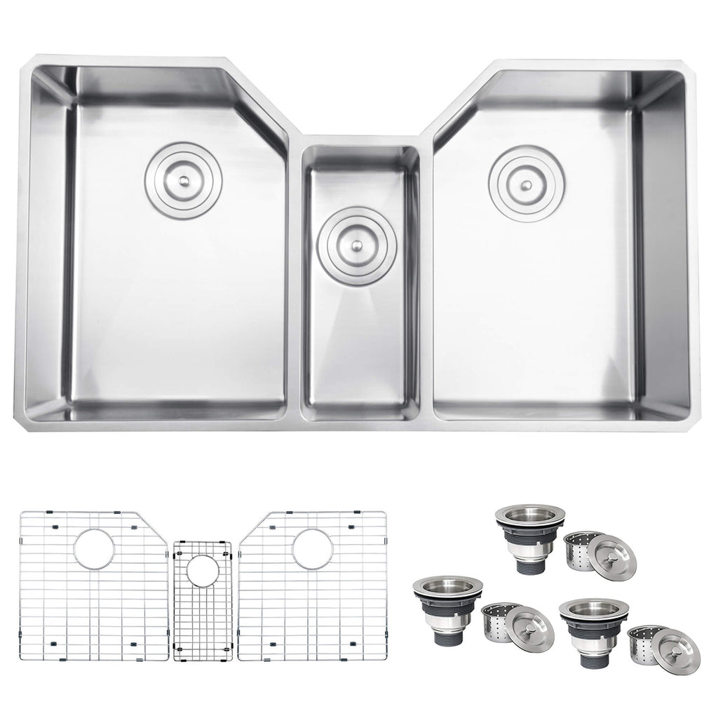 Gravena Ruvati 35″ Triple Bowl Undermount 16 Gauge Stainless Steel Kitchen Sink – Model # RVH8500