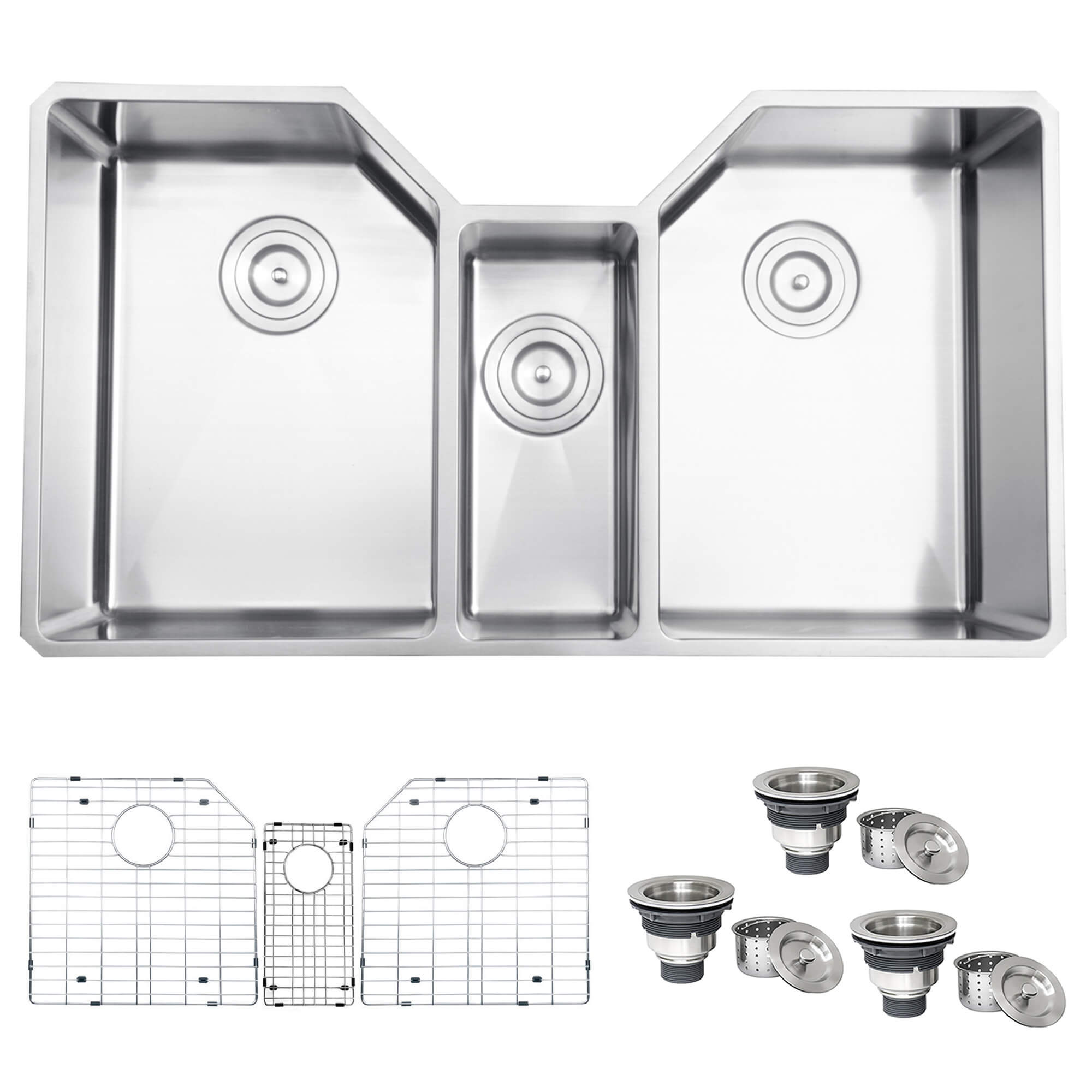 Gravena Ruvati 35″ Triple Bowl Undermount 16 Gauge Stainless Steel Kitchen Sink – Model # RVH8500