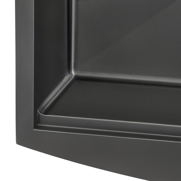 Monaco Ruvati 30" Gunmetal Black Workstation Apron-Front Stainless Steel Kitchen Sink – Model # RVH9106BL