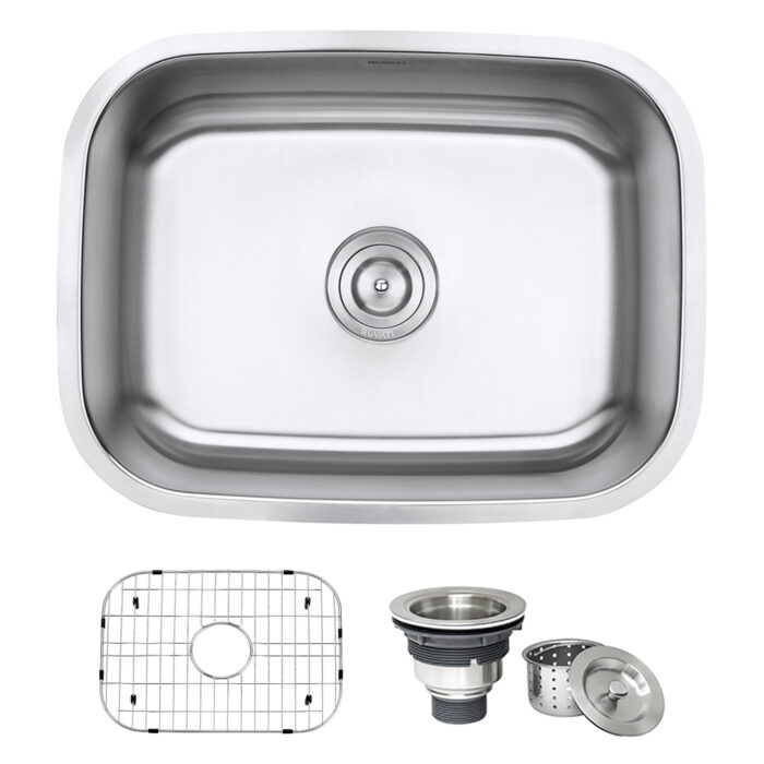 Parmi Model: RVM4132 Ruvati 24-inch Undermount 16 Gauge Stainless Steel Kitchen Sink Single Bowl – RVM4132