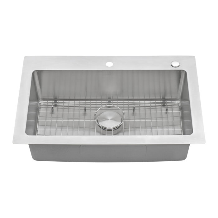 Modena Model: RVM5001 Ruvati 33 x 22 inch Drop-in Topmount Kitchen Sink 16 Gauge Stainless Steel Single Bowl – RVM5001