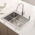 Modena Model: RVM5025 Ruvati 25 x 22 inch Drop-in Topmount Kitchen Sink 16 Gauge Stainless Steel Single Bowl – RVM5025