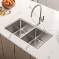 Modena Model: RVM5077 Ruvati 28-inch Undermount Kitchen Sink 50/50 Double Bowl 16 Gauge Stainless Steel – RVM5077