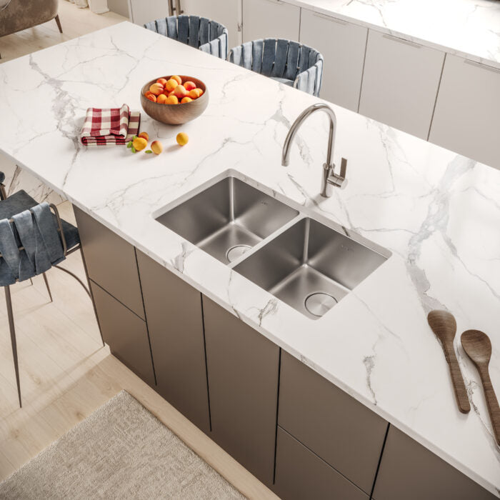 Modena Model: RVM5099 Ruvati 31-inch Undermount Kitchen Sink 50/50 Double Bowl 16 Gauge Stainless Steel – RVM5099