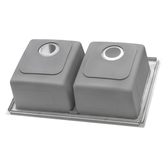 Modena Model: RVM5150 Ruvati 33 x 22 inch Drop-in Topmount Kitchen Sink 16 Gauge Stainless Steel 50/50 Double Bowl – RVM5150