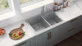 Modena Model: RVM5166 Ruvati 33 x 22 inch Drop-in Topmount Kitchen Sink 16 Gauge Stainless Steel 60/40 Double Bowl – RVM5166
