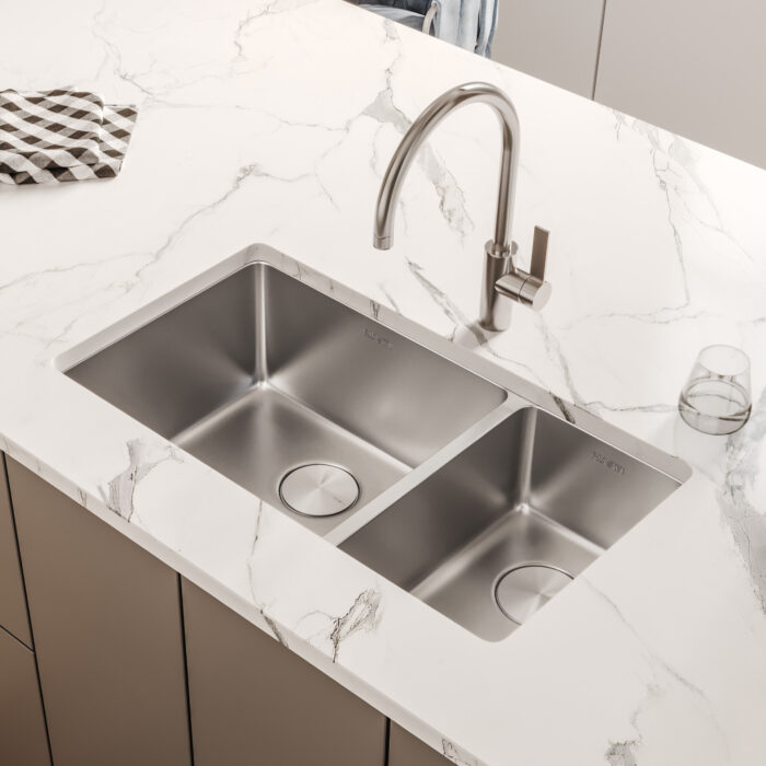 Modena Model: RVM5300 Ruvati 32-inch Undermount Kitchen Sink 70/30 Double Bowl 16 Gauge Stainless Steel – RVM5300