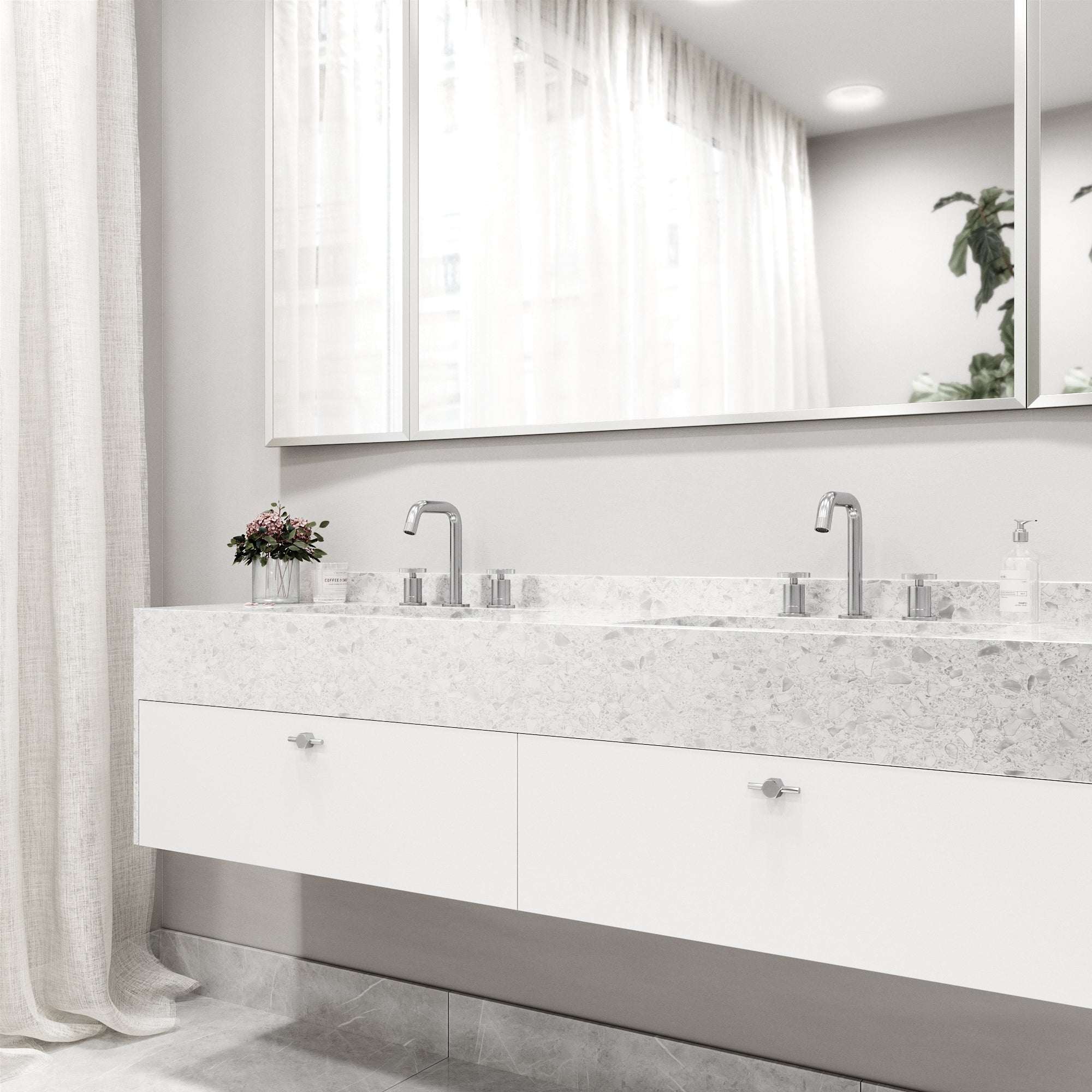 VIGO - Cass 2 Handle Widespread Bathroom Faucet In Chrome Model# VG01301CH