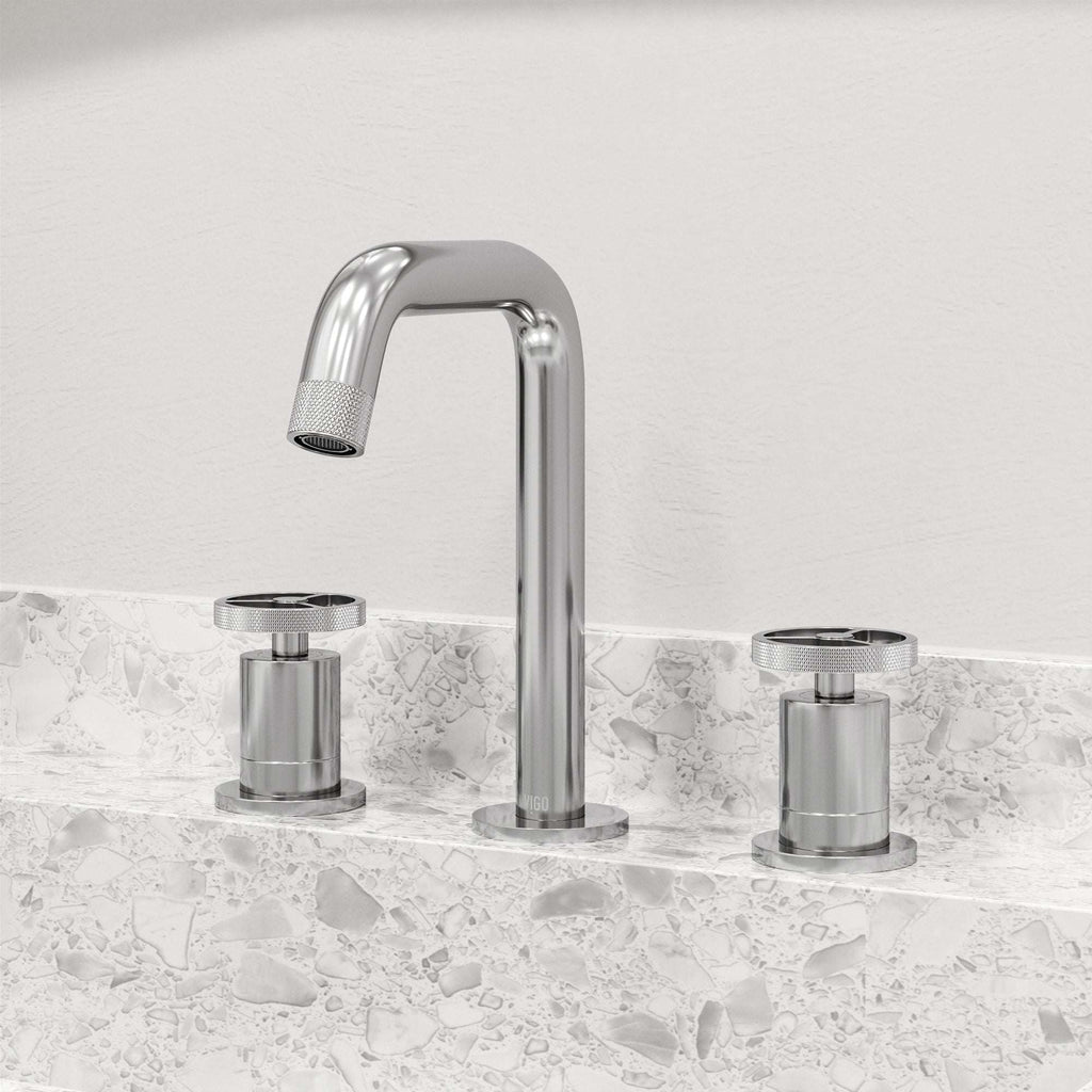 VIGO - Cass 2 Handle Widespread Bathroom Faucet In Chrome Model# VG01301CH