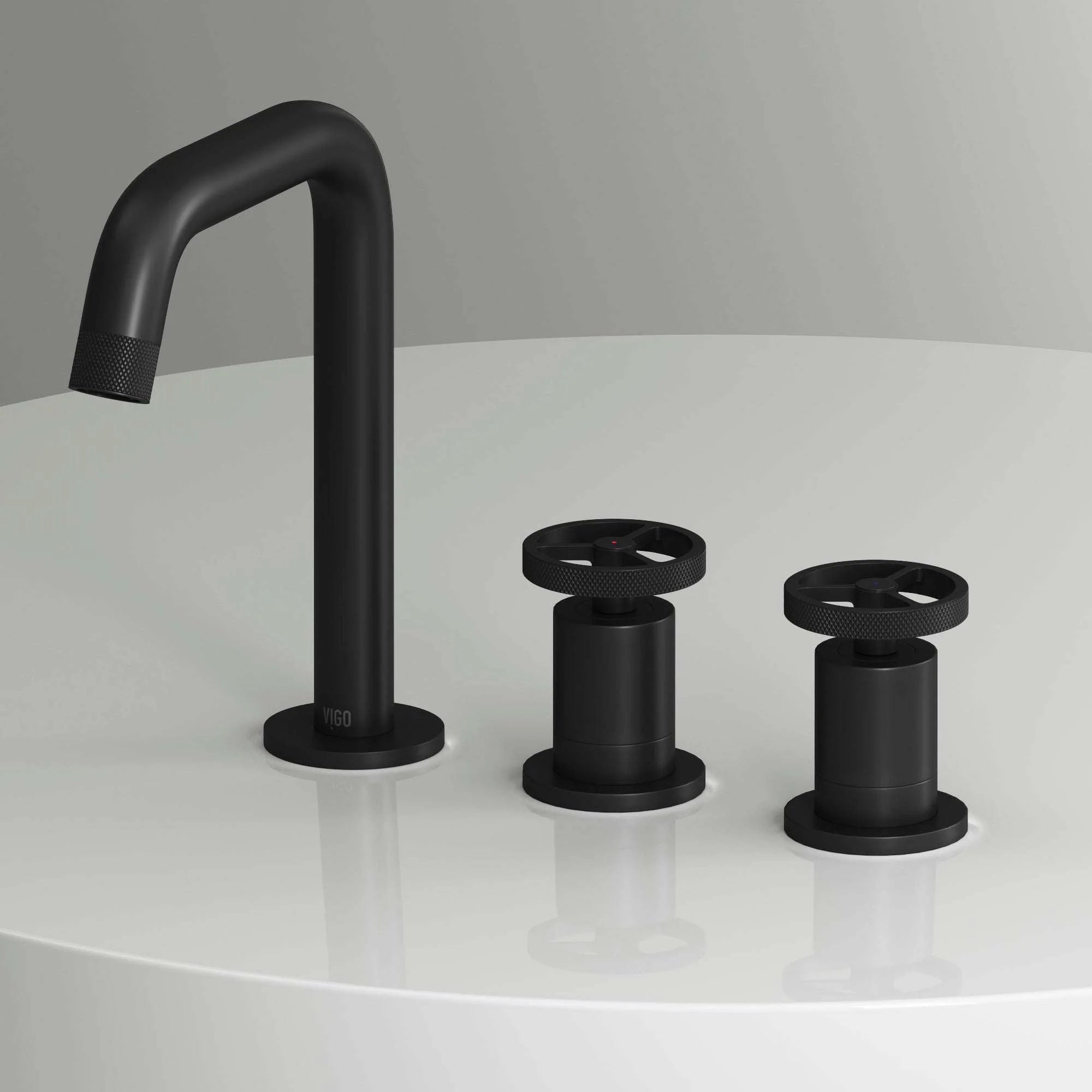 VIGO - Cass 2 Handle Widespread Bathroom Faucet In Matte Black Model# VG01301MB