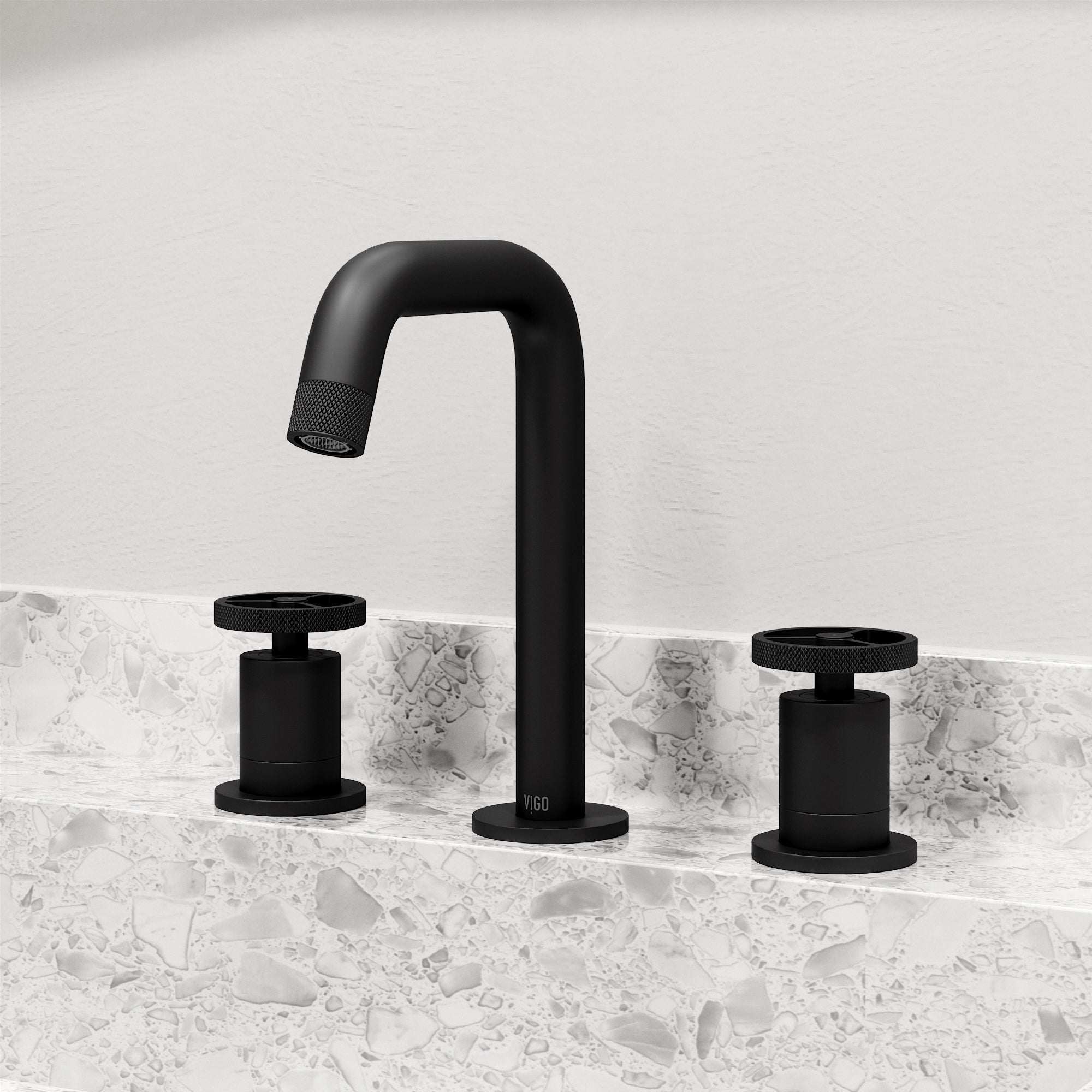 VIGO - Cass 2 Handle Widespread Bathroom Faucet In Matte Black Model# VG01301MB