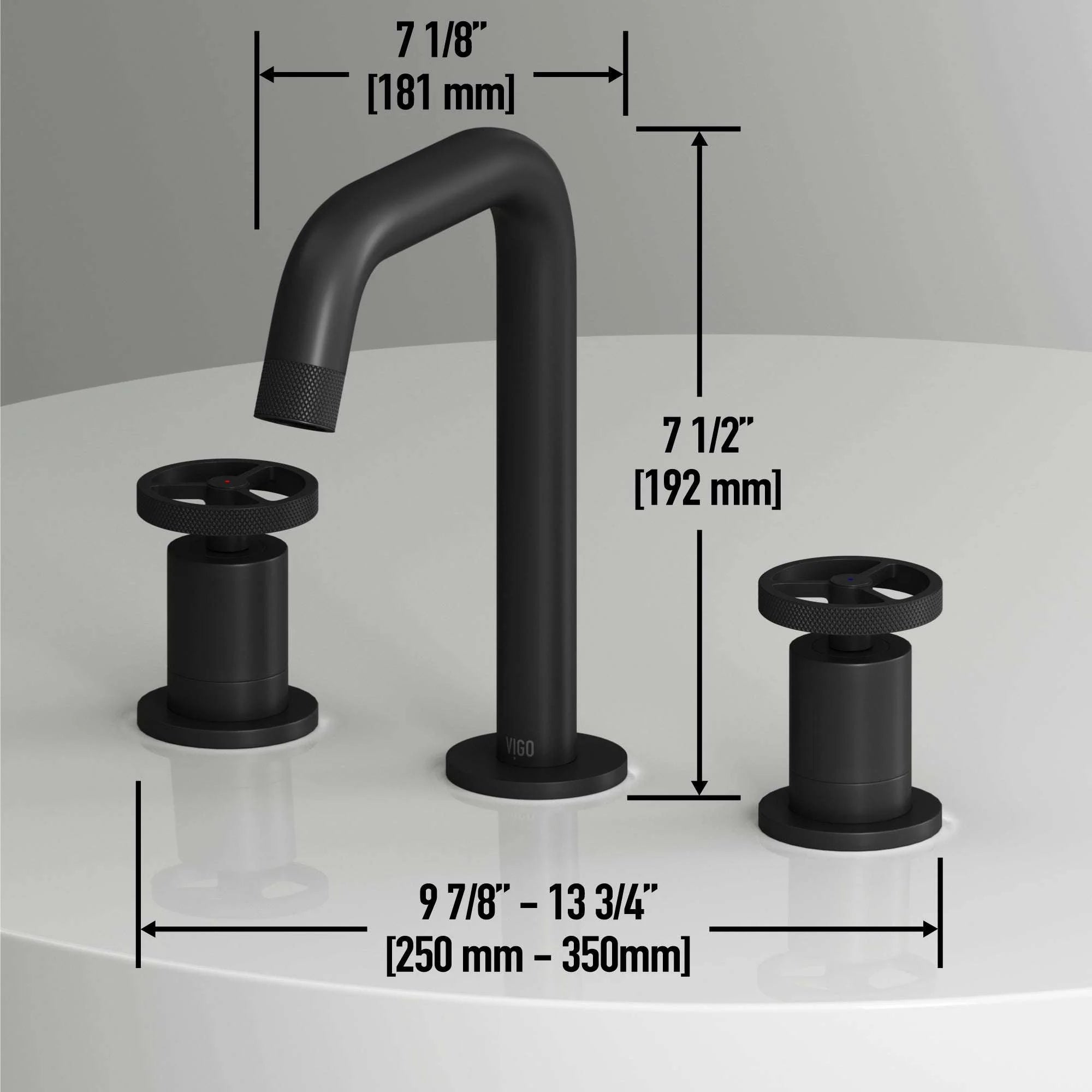 VIGO - Cass 2 Handle Widespread Bathroom Faucet In Matte Black Model# VG01301MB