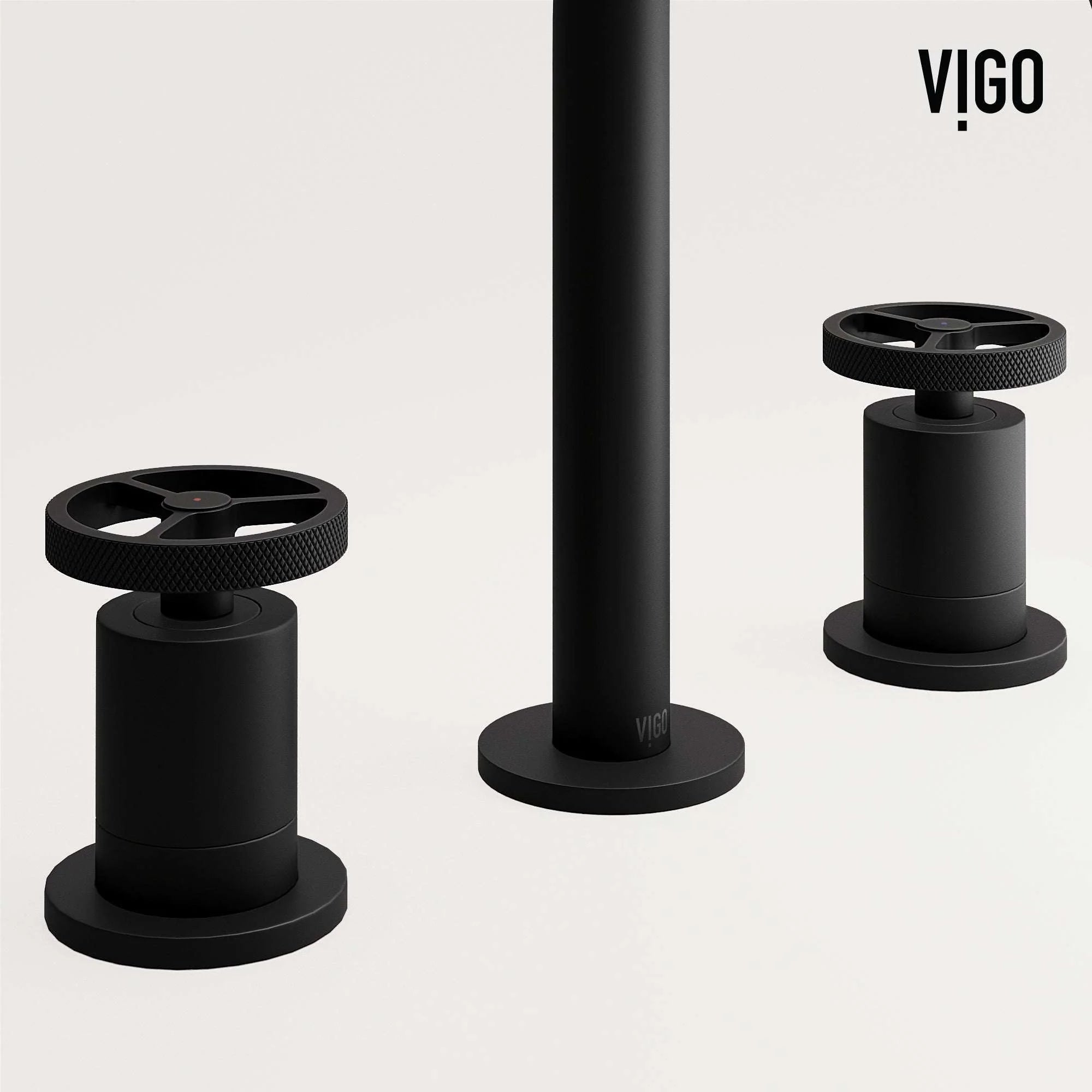 VIGO - Cass 2 Handle Widespread Bathroom Faucet In Matte Black Model# VG01301MB