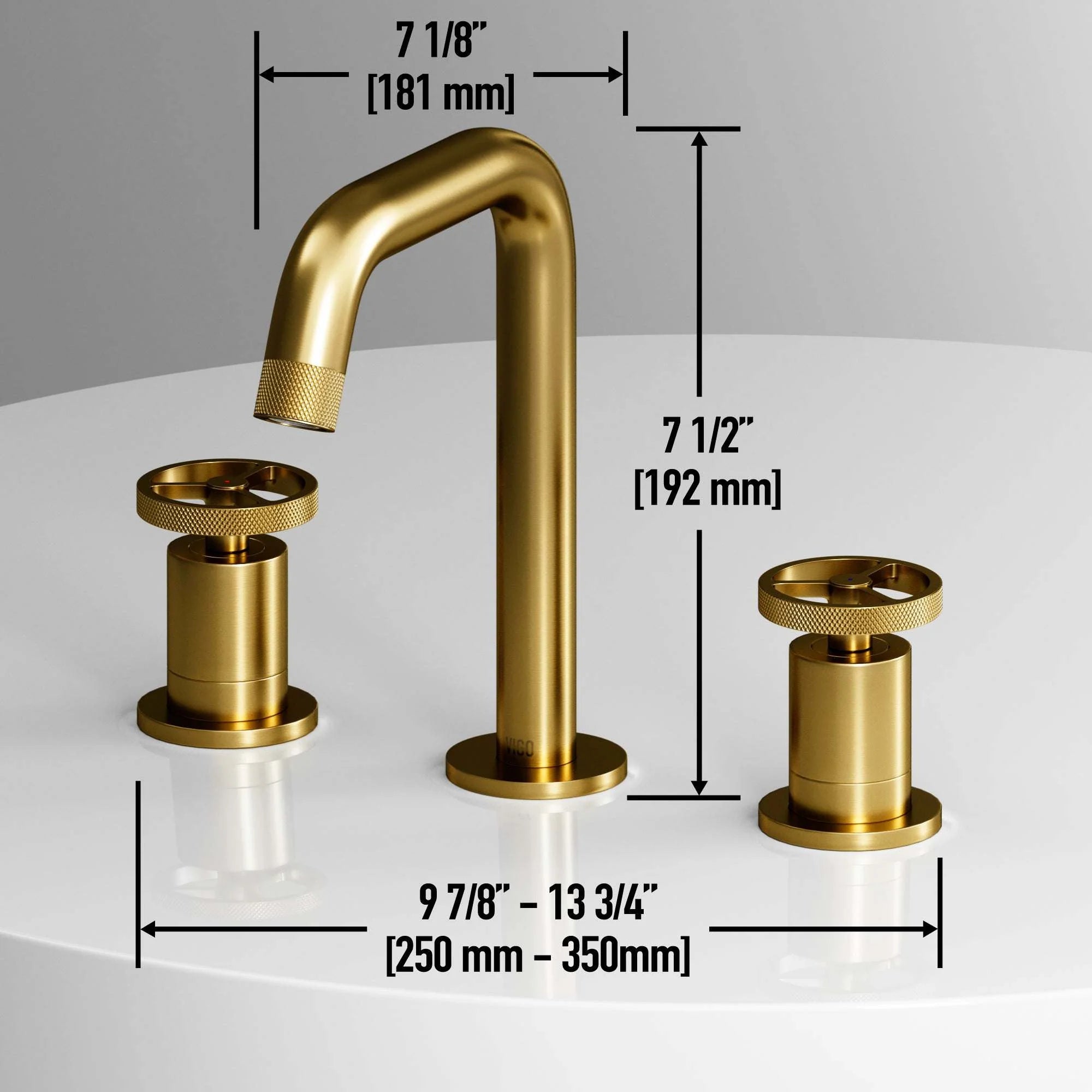 VIGO - Cass 2 Handle Widespread Bathroom Faucet In Matte Brushed Gold Model# VG01301MG