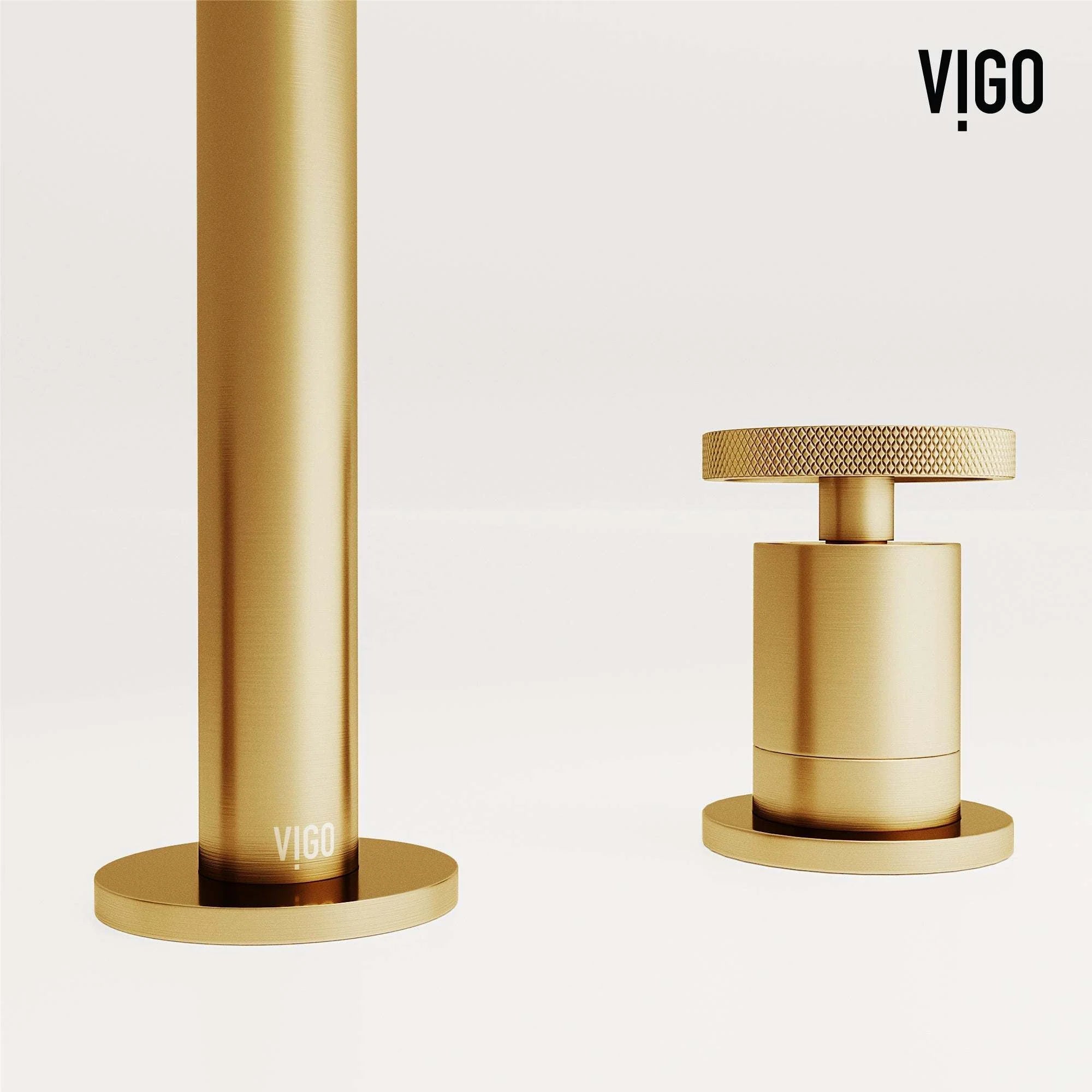VIGO - Cass 2 Handle Widespread Bathroom Faucet In Matte Brushed Gold Model# VG01301MG