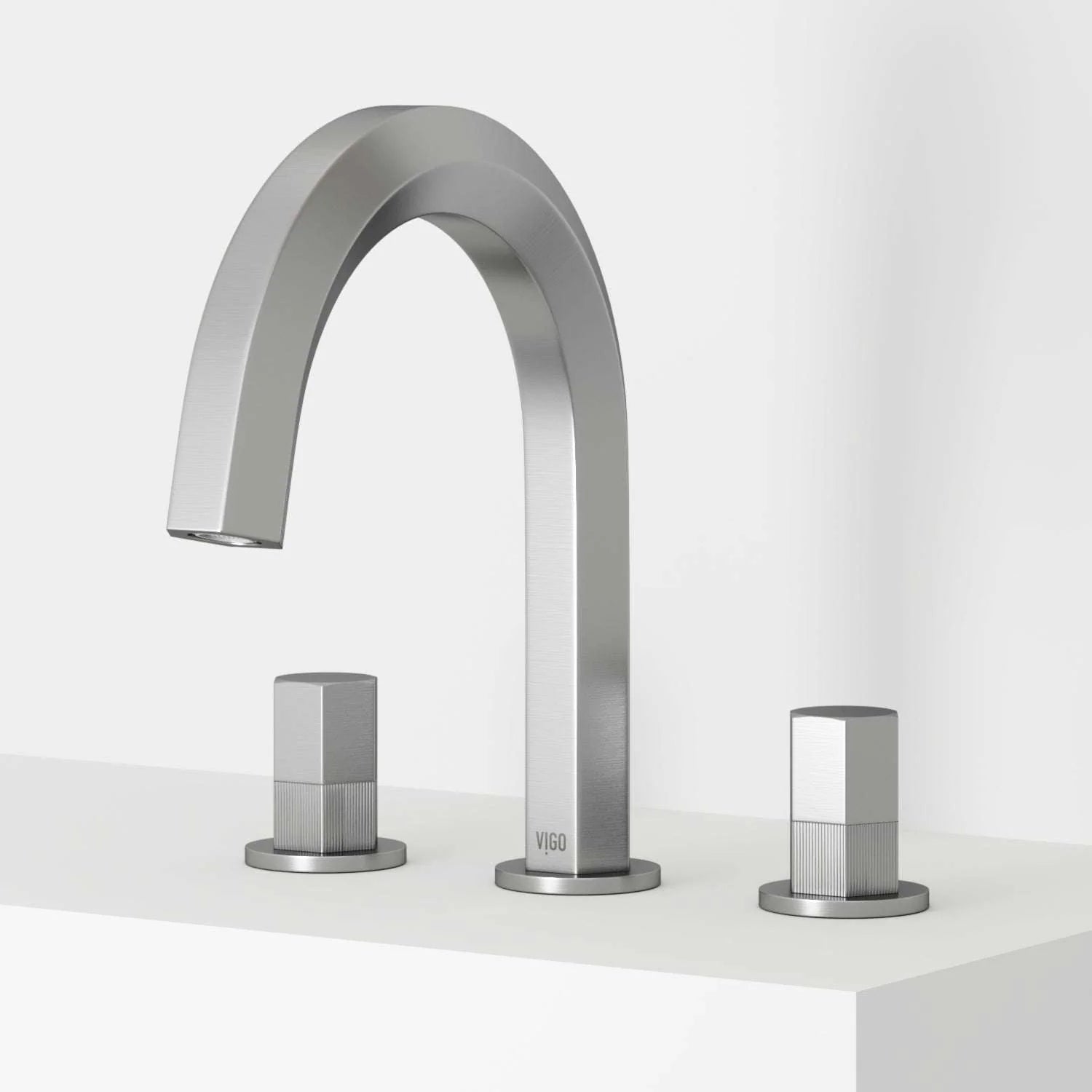 VIGO - Hart 9 in. &nbsp;Hexad 2 Handles Widespread Bathroom Faucet In Brushed Nickel Model# VG01303BN