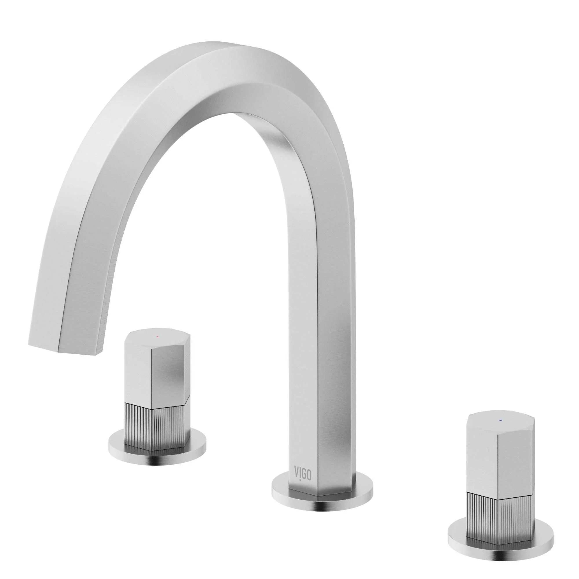 VIGO - Hart 9 in. &nbsp;Hexad 2 Handles Widespread Bathroom Faucet In Brushed Nickel Model# VG01303BN