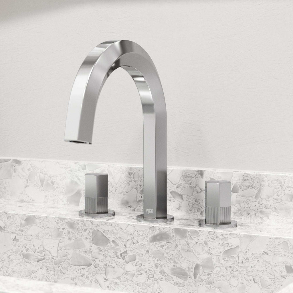 VIGO - Hart 9 in.  Hexad 2 Handles Widespread Bathroom Faucet In Chrome Model# VG01303CH