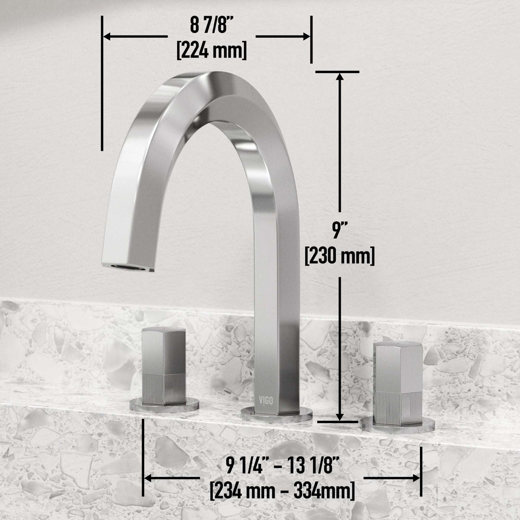 VIGO - Hart 9 in.  Hexad 2 Handles Widespread Bathroom Faucet In Chrome Model# VG01303CH