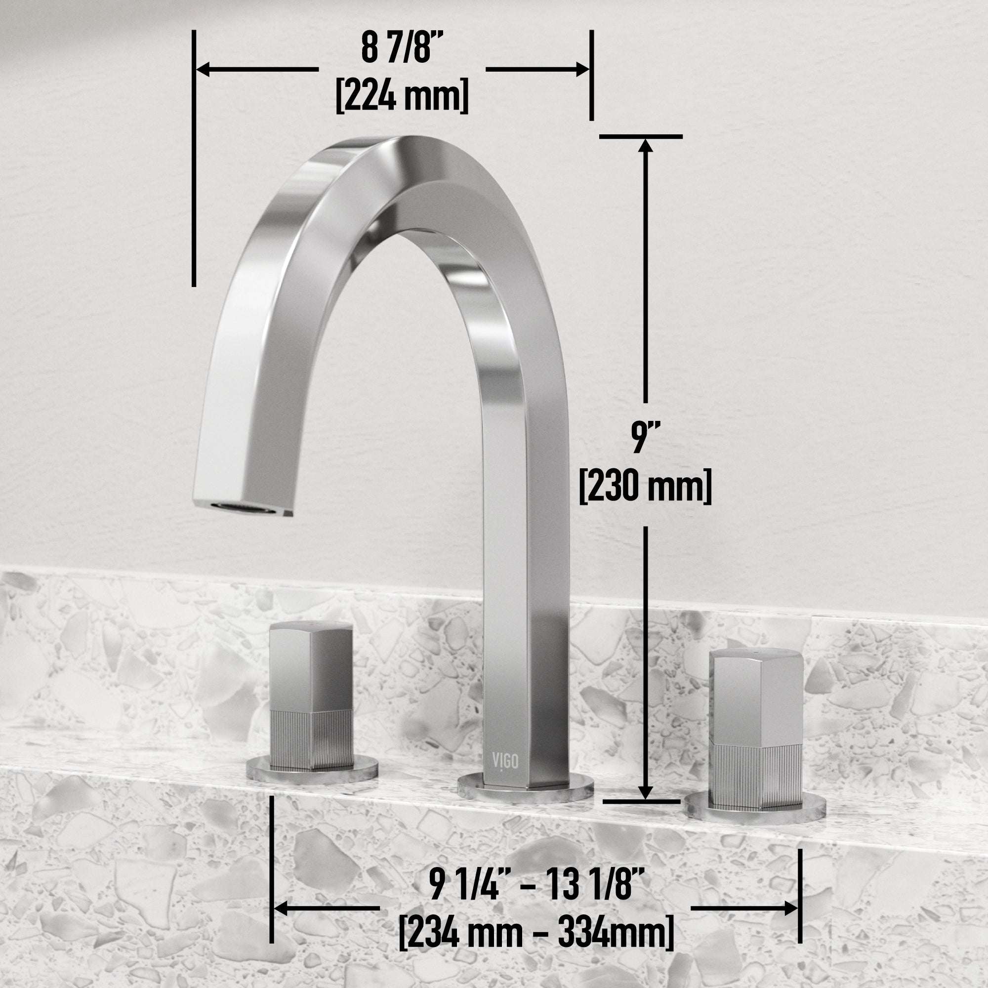 VIGO - Hart 9 in.  Hexad 2 Handles Widespread Bathroom Faucet In Chrome Model# VG01303CH