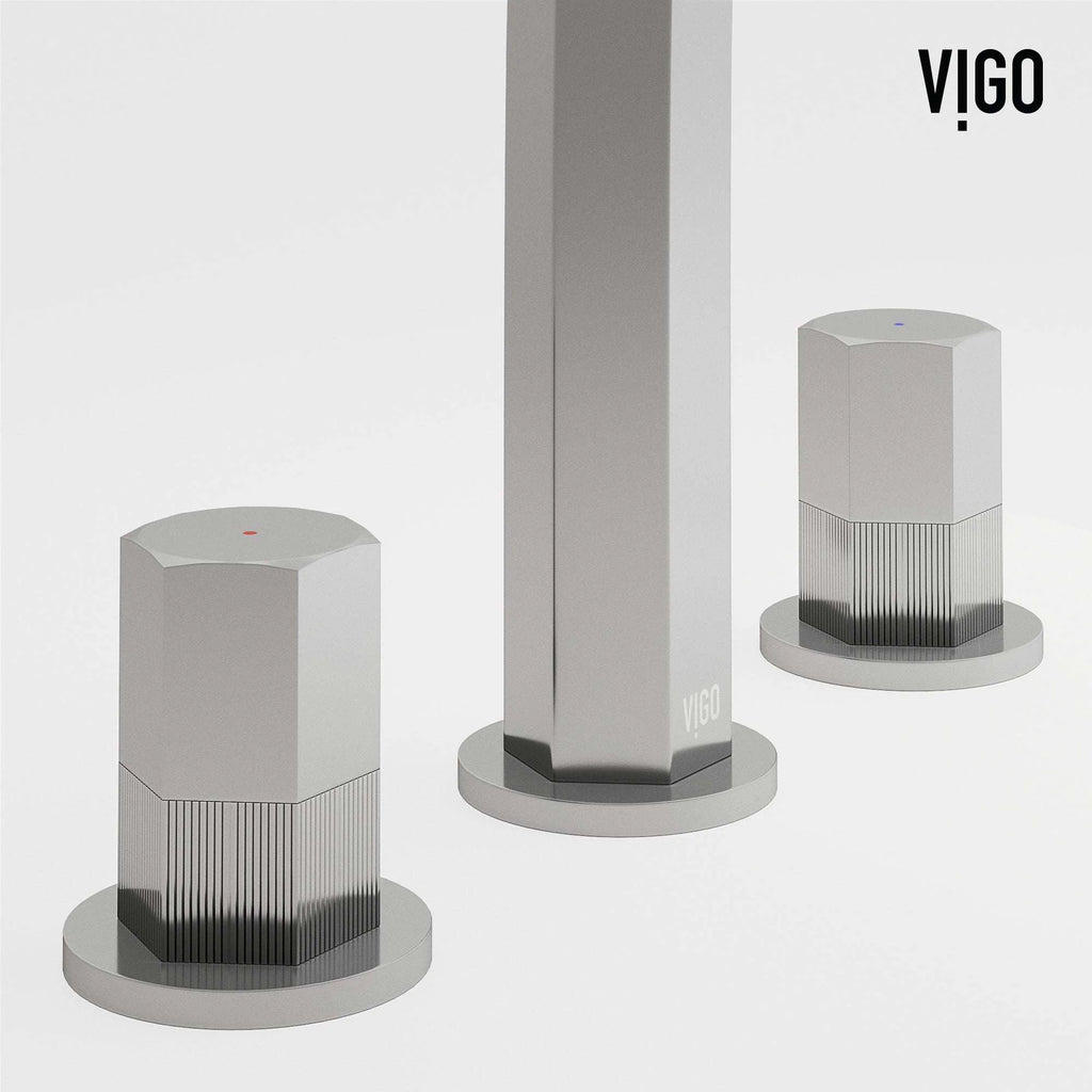 VIGO - Hart 9 in.  Hexad 2 Handles Widespread Bathroom Faucet In Chrome Model# VG01303CH