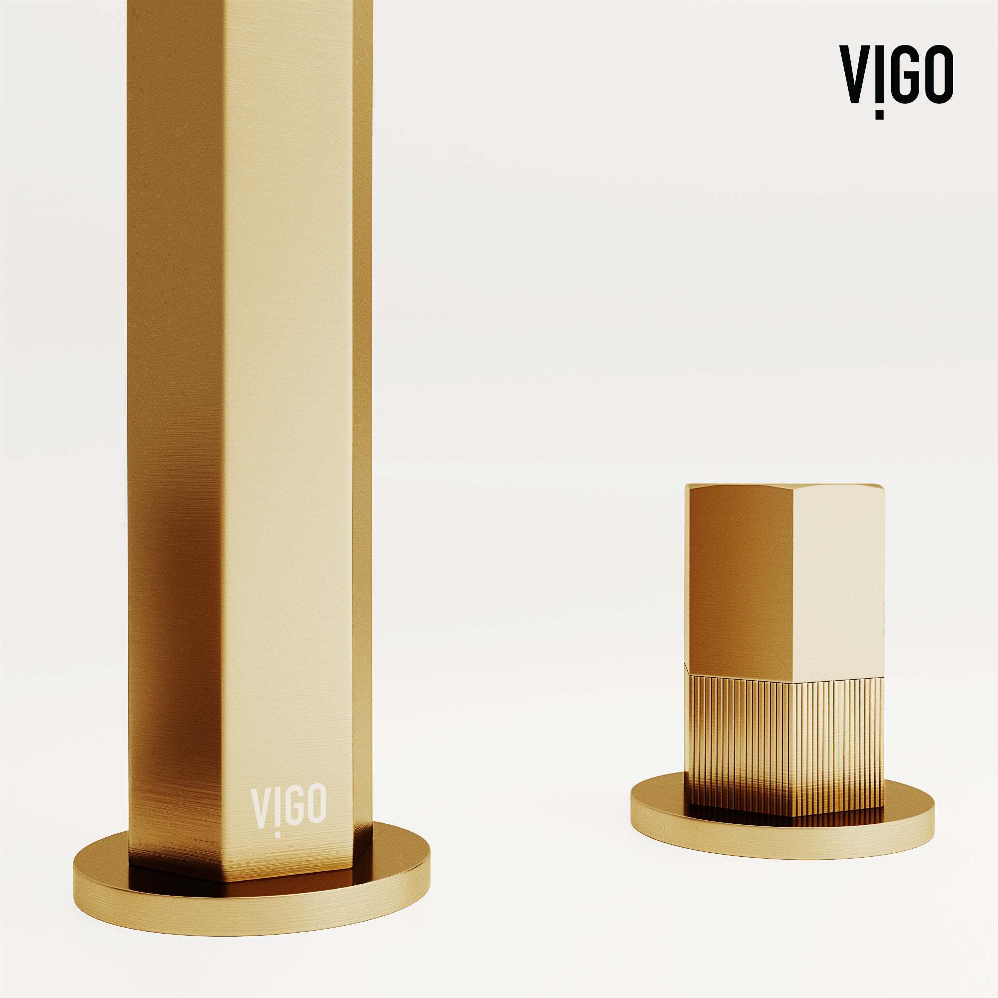 VIGO - Hart 9 in. Hexad 2 Handles Widespread Bathroom Faucet In Matte Brushed Gold Model# VG01303MG