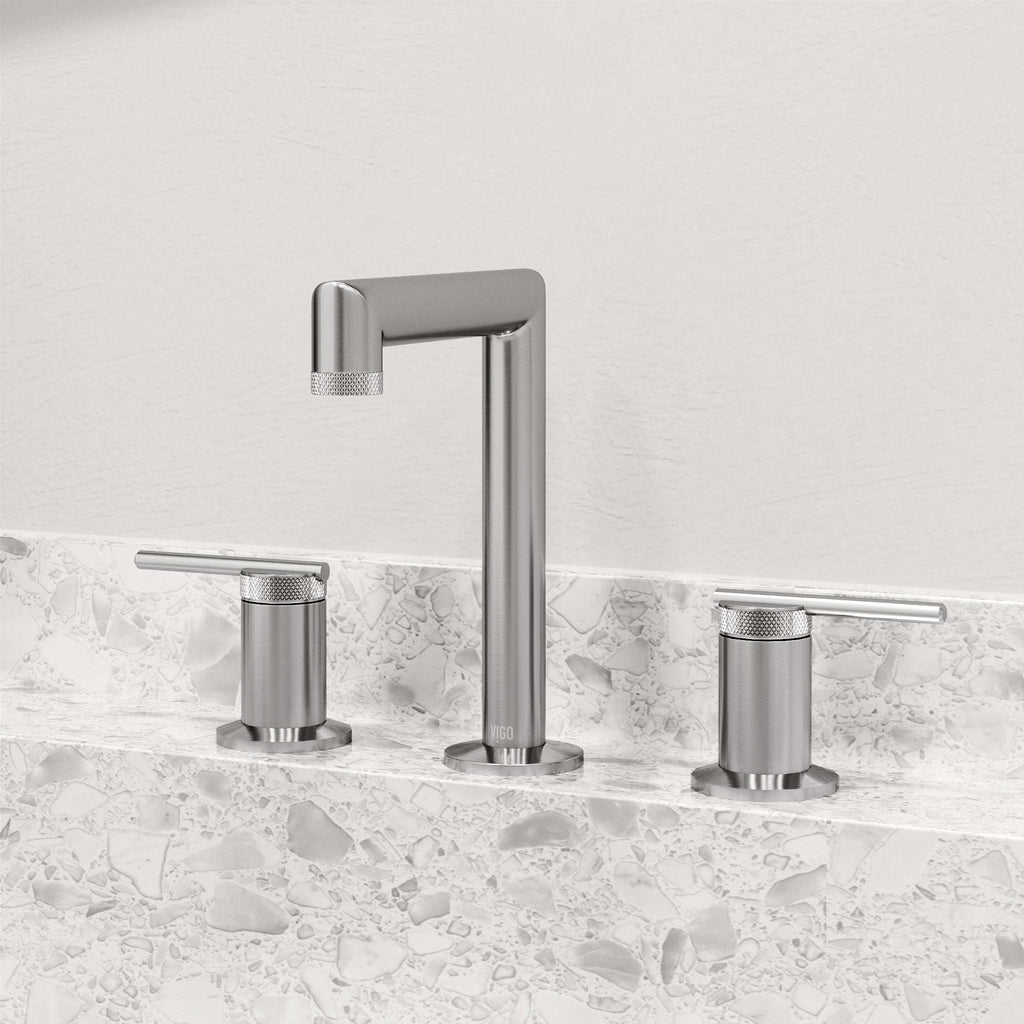 VIGO - Sterling Widespread 2 Handle Bathroom Faucet In Brushed Nickel Model# VG01304BN