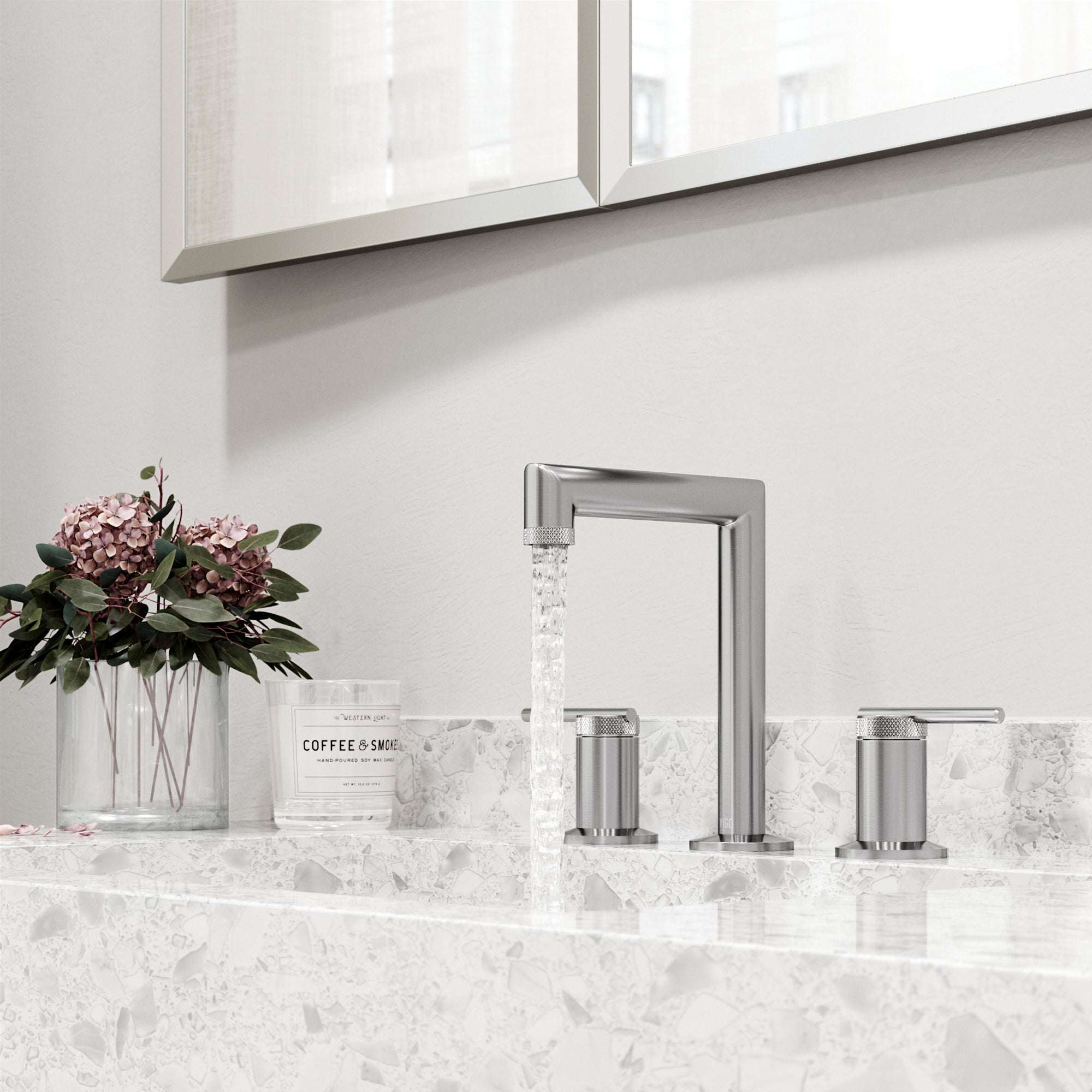 VIGO - Sterling Widespread 2 Handle Bathroom Faucet In Brushed Nickel Model# VG01304BN