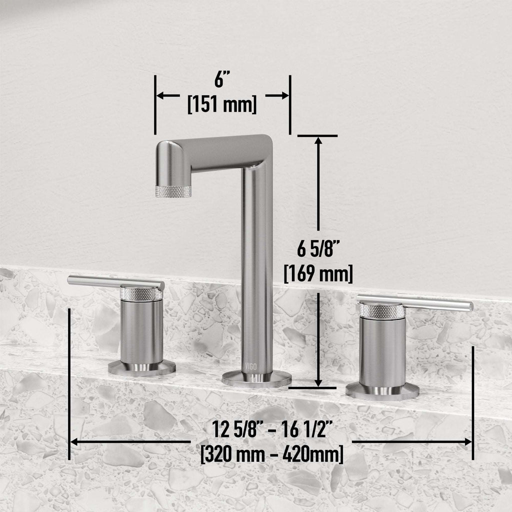 VIGO - Sterling Widespread 2 Handle Bathroom Faucet In Brushed Nickel Model# VG01304BN