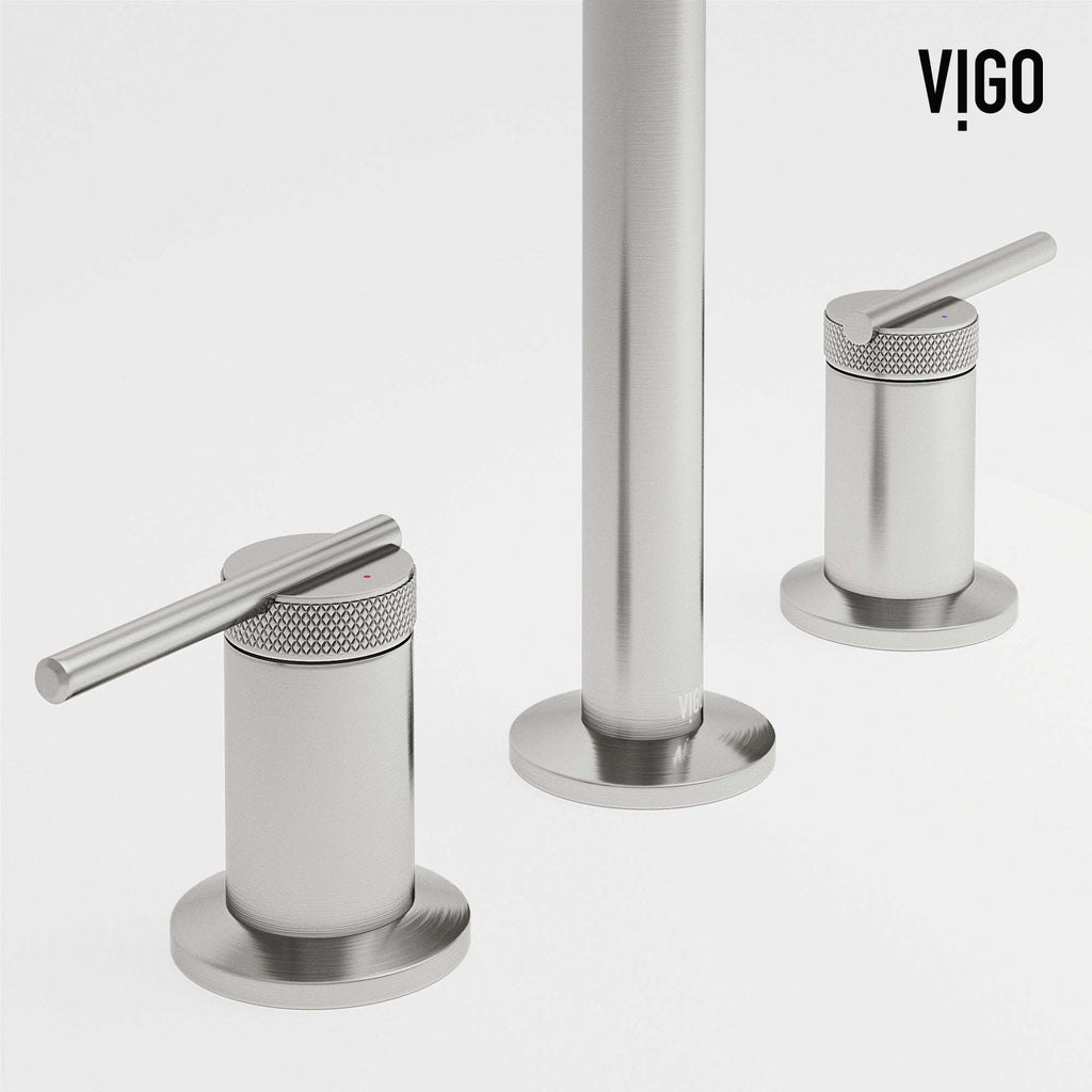 VIGO - Sterling Widespread 2 Handle Bathroom Faucet In Brushed Nickel Model# VG01304BN