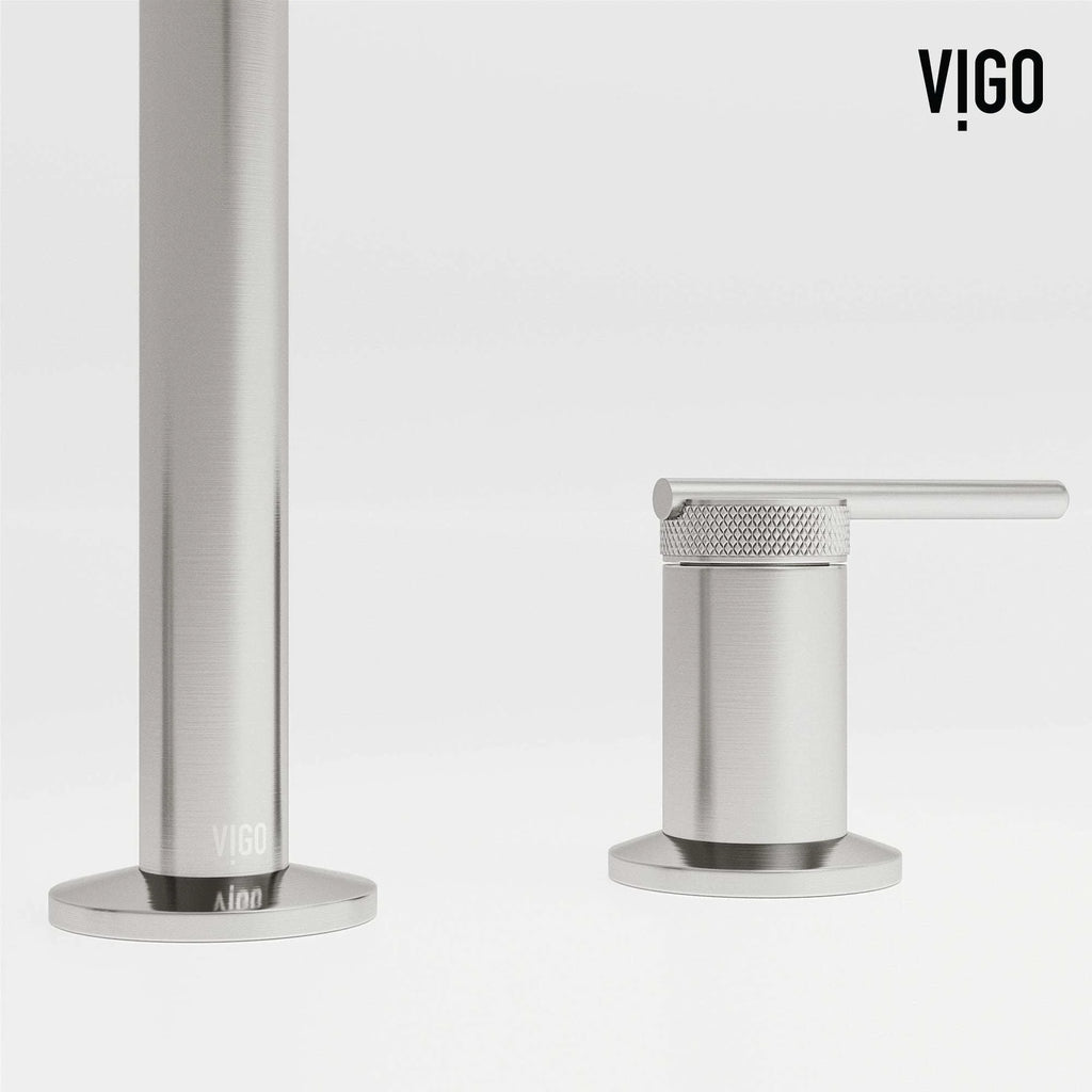 VIGO - Sterling Widespread 2 Handle Bathroom Faucet In Brushed Nickel Model# VG01304BN