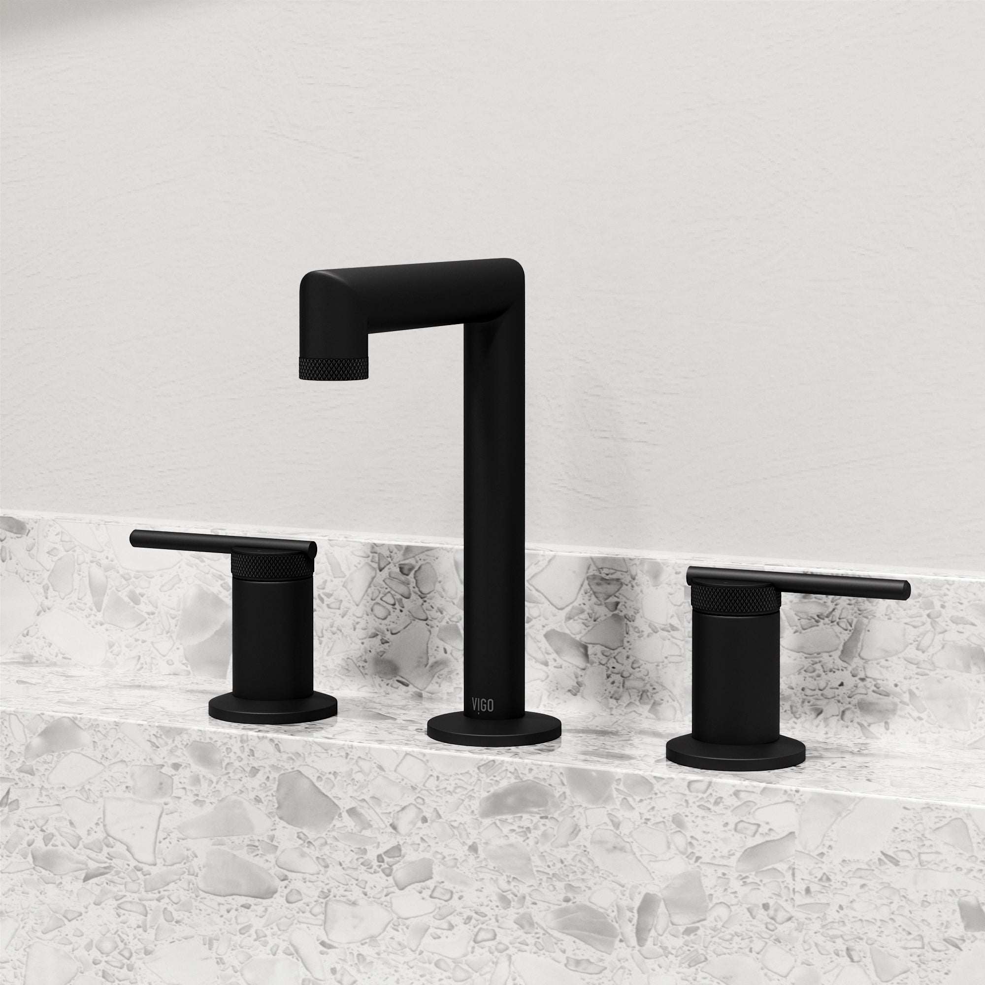 VIGO - Sterling Widespread 2 Handle Bathroom Faucet In Matte Black Model# VG01304MB