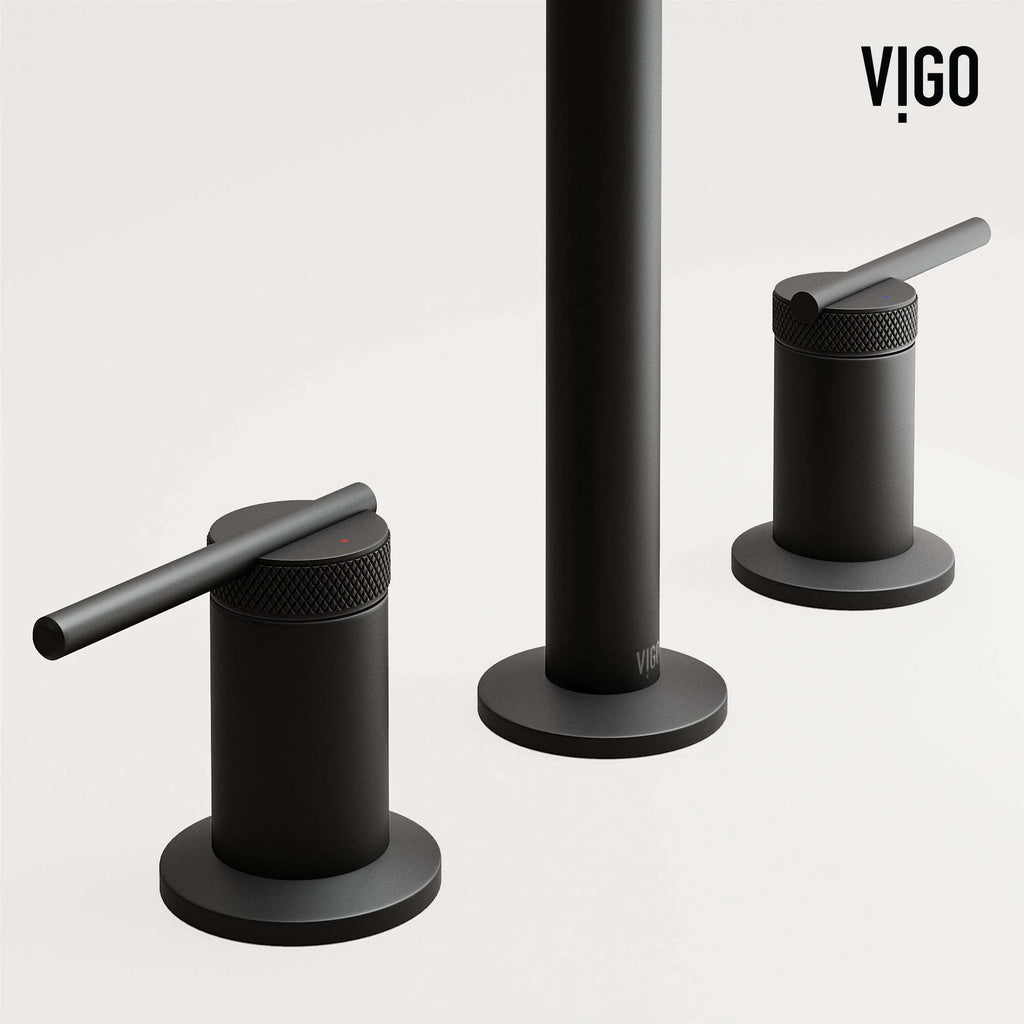 VIGO - Sterling Widespread 2 Handle Bathroom Faucet In Matte Black Model# VG01304MB