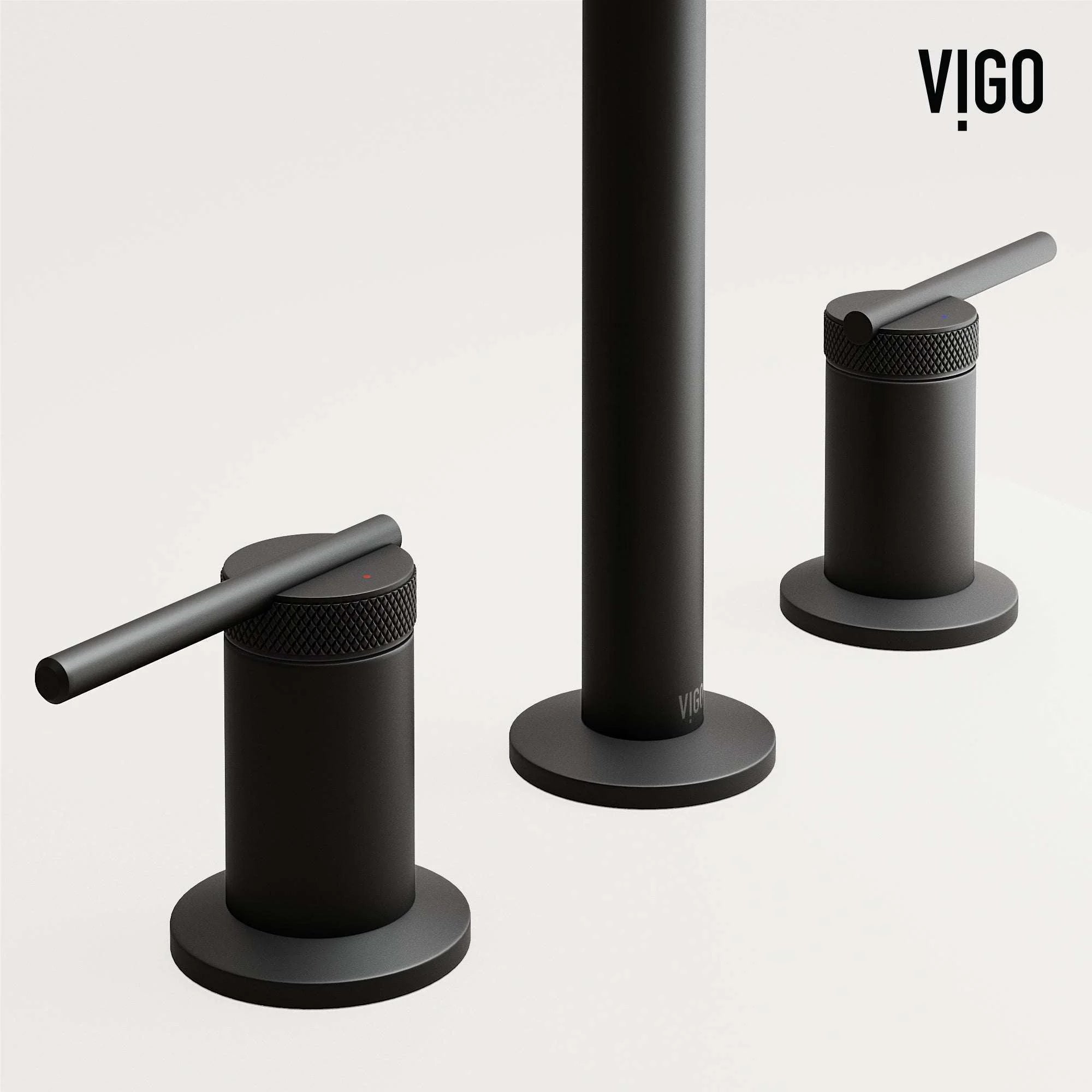 VIGO - Sterling Widespread 2 Handle Bathroom Faucet In Matte Black Model# VG01304MB