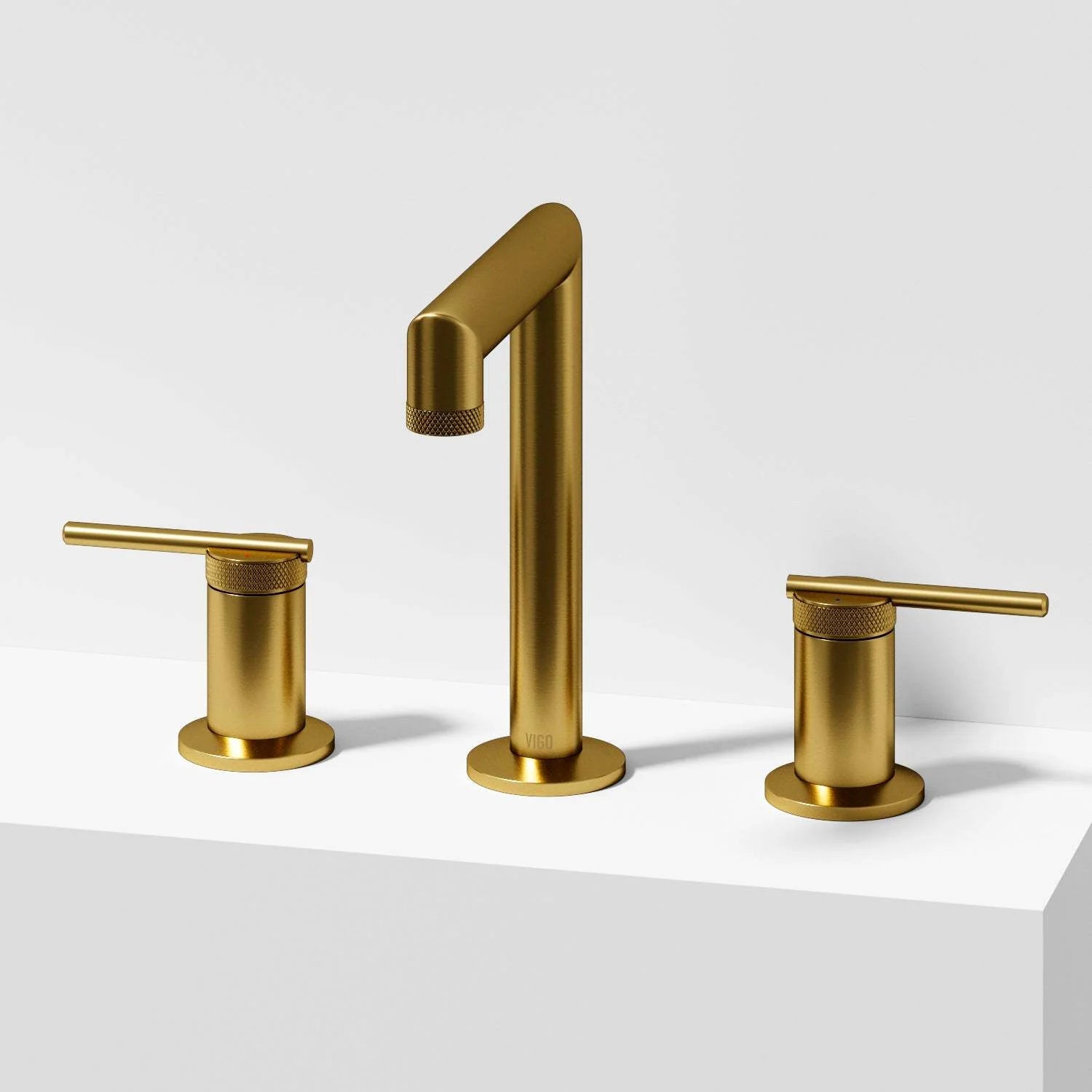 VIGO - Sterling Widespread 2 Handle Bathroom Faucet In Matte Brushed Gold Model# VG01304MG