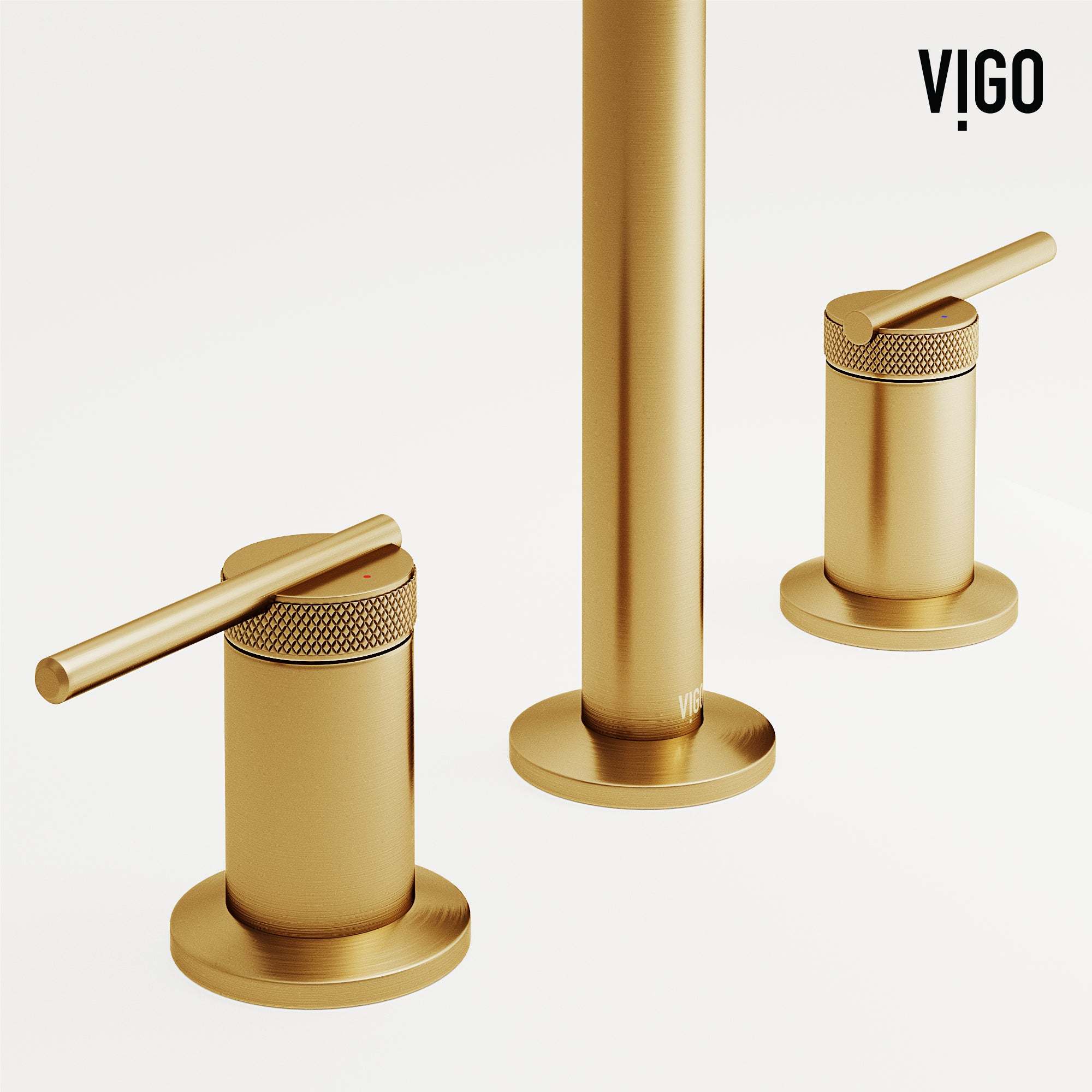 VIGO - Sterling Widespread 2 Handle Bathroom Faucet In Matte Brushed Gold Model# VG01304MG