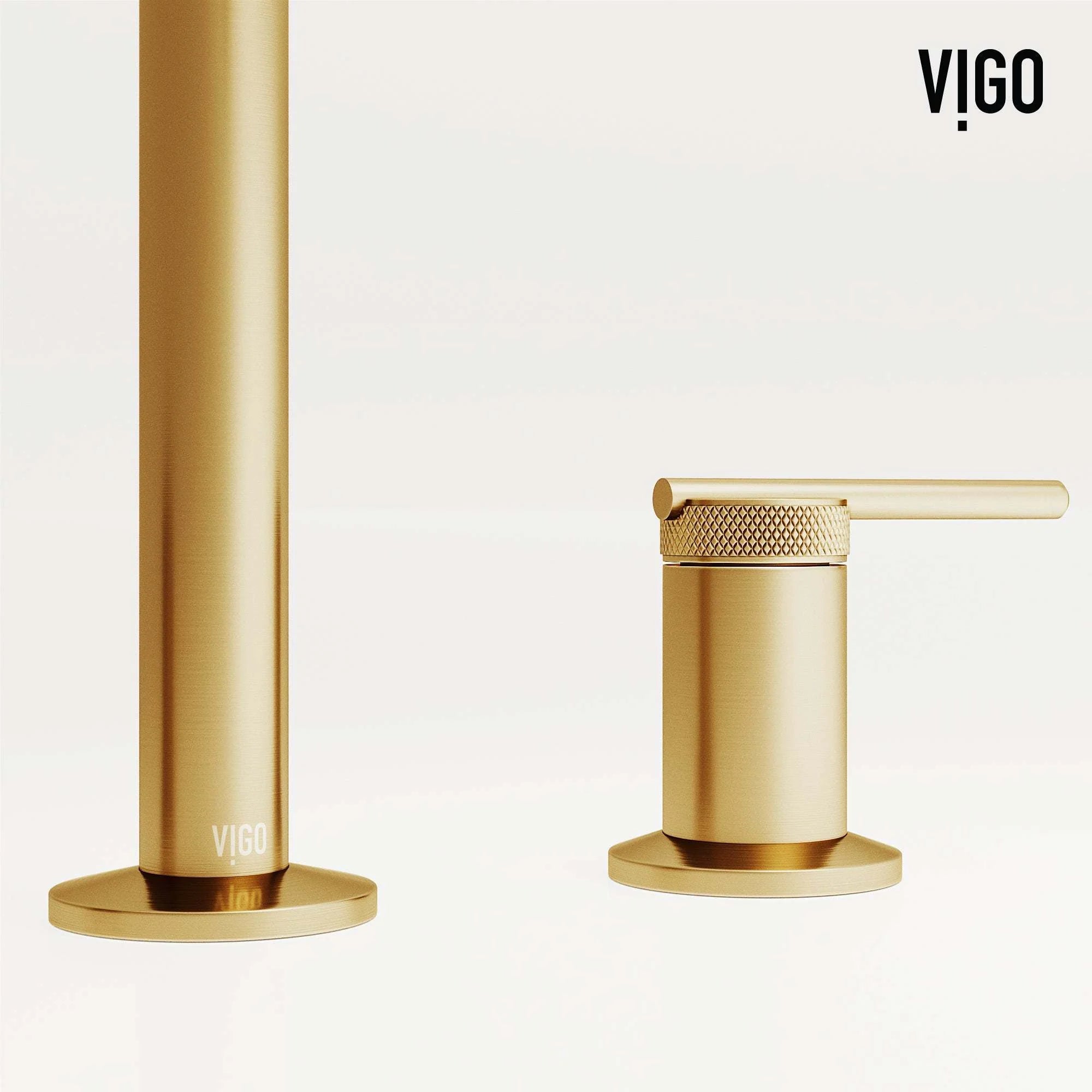 VIGO - Sterling Widespread 2 Handle Bathroom Faucet In Matte Brushed Gold Model# VG01304MG