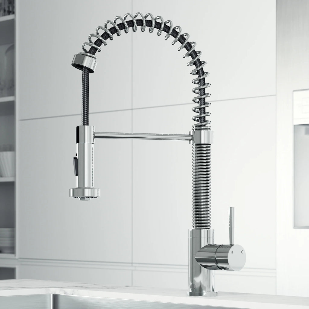 VIGO- Edison 19 in. Pull-Down Spring Kitchen Faucet In Chrome Model# VG02001CH
