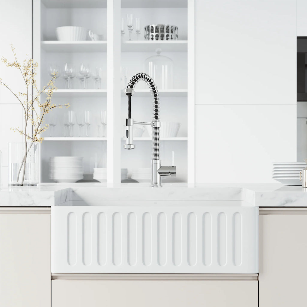VIGO- Edison 19 in. Pull-Down Spring Kitchen Faucet In Chrome Model# VG02001CH