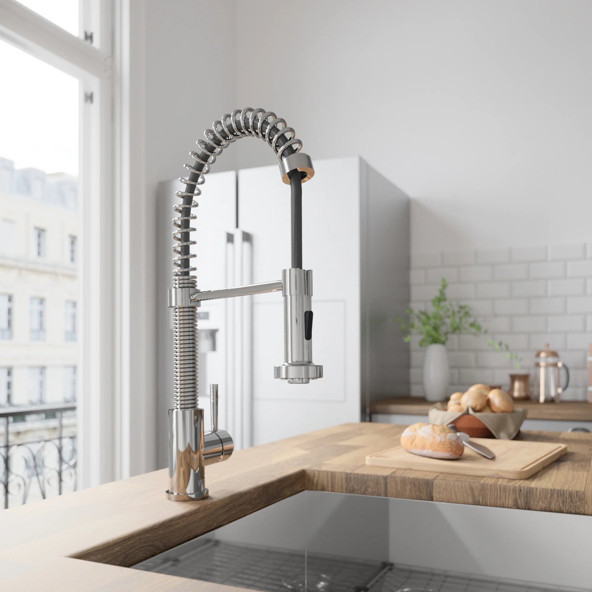 VIGO- Edison 19 in. Pull-Down Spring Kitchen Faucet In Chrome Model# VG02001CH
