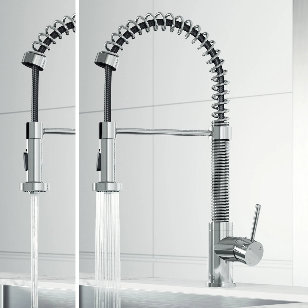 VIGO- Edison 19 in. Pull-Down Spring Kitchen Faucet In Chrome Model# VG02001CH