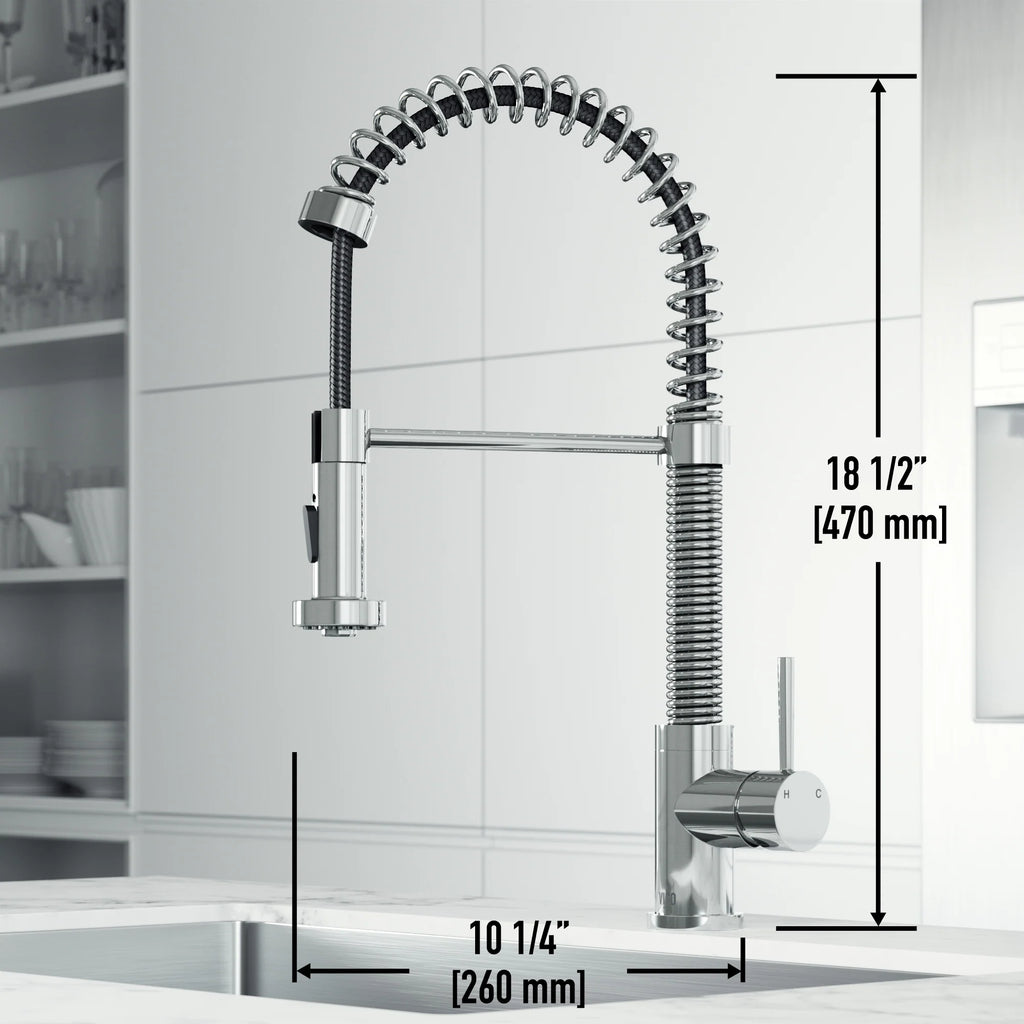 VIGO- Edison 19 in. Pull-Down Spring Kitchen Faucet In Chrome Model# VG02001CH
