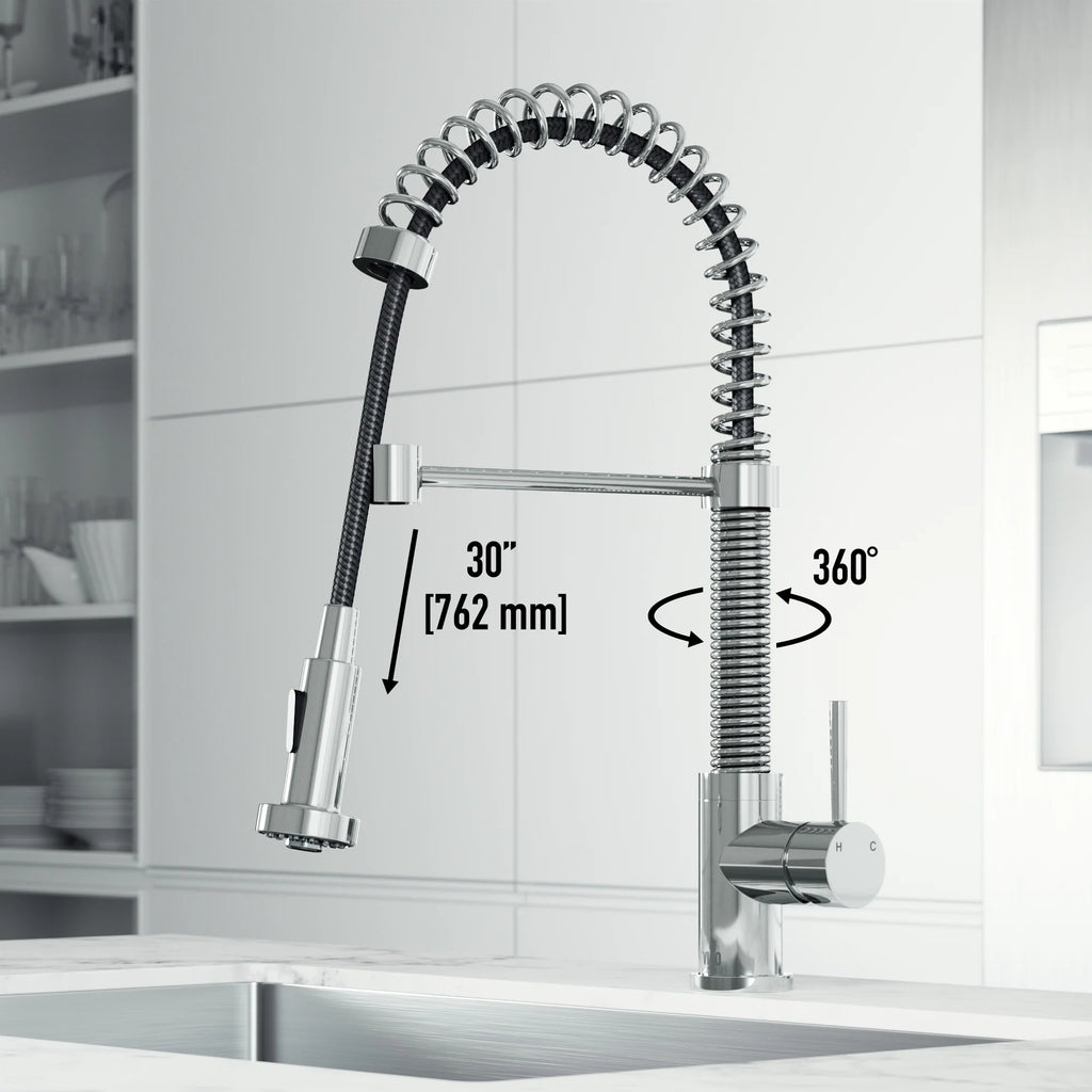 VIGO- Edison 19 in. Pull-Down Spring Kitchen Faucet In Chrome Model# VG02001CH