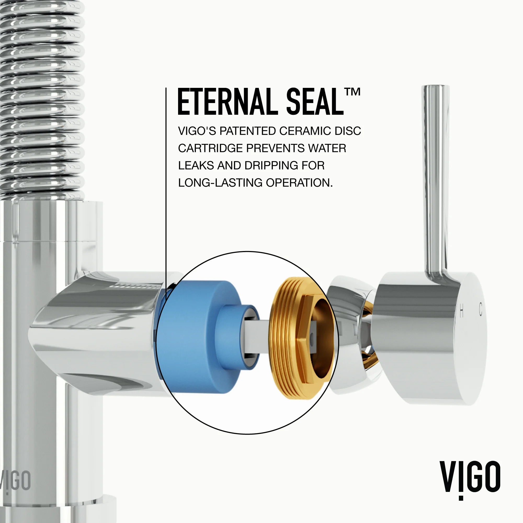 VIGO- Edison 19 in. Pull-Down Spring Kitchen Faucet In Chrome Model# VG02001CH