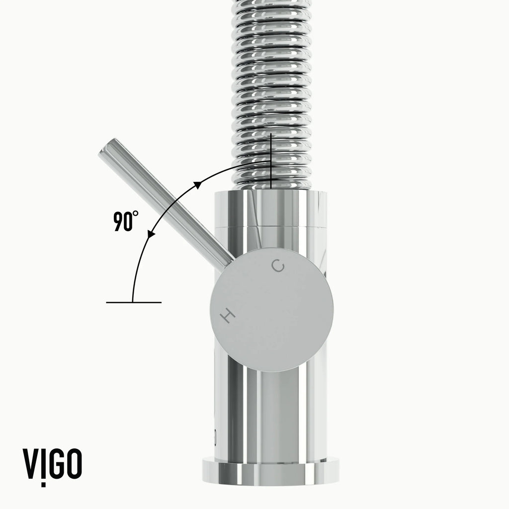 VIGO- Edison 19 in. Pull-Down Spring Kitchen Faucet In Chrome Model# VG02001CH