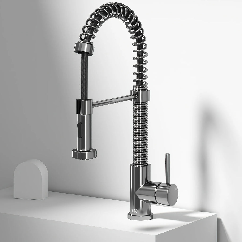 VIGO- Edison 19 in. Pull-Down Spring Kitchen Faucet In Chrome Model# VG02001CH